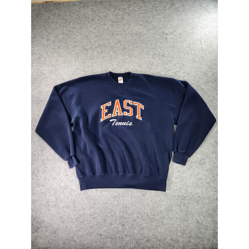 Vintage Soffe East‎ Tennis Sweatshirt Mens XL Blue Embroidered Made In The USA
